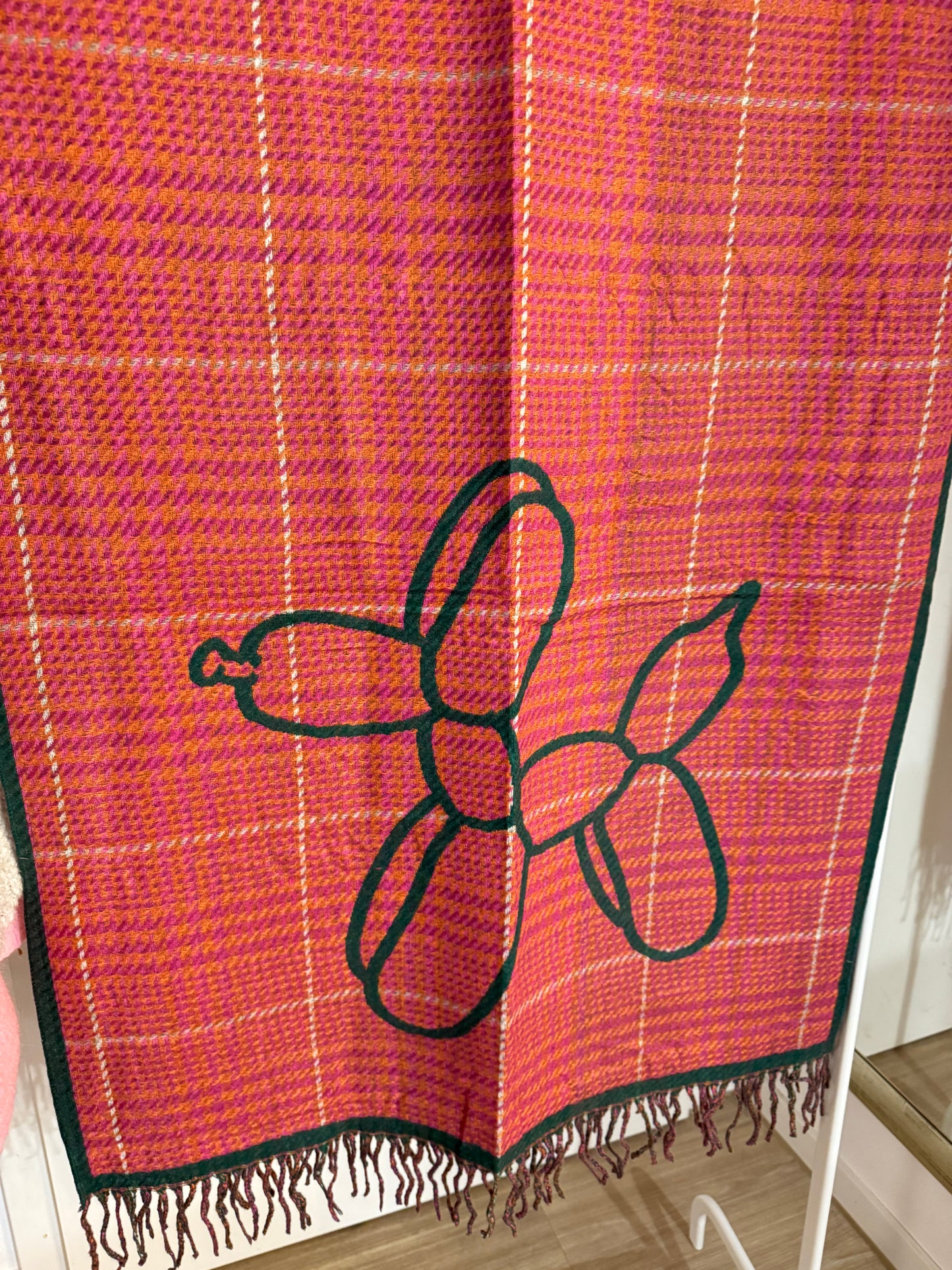 Schal Pink Orange Grün