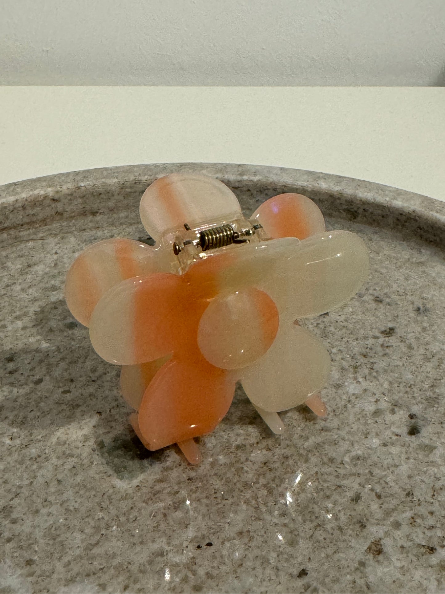 Haarklammer Flower White Peach