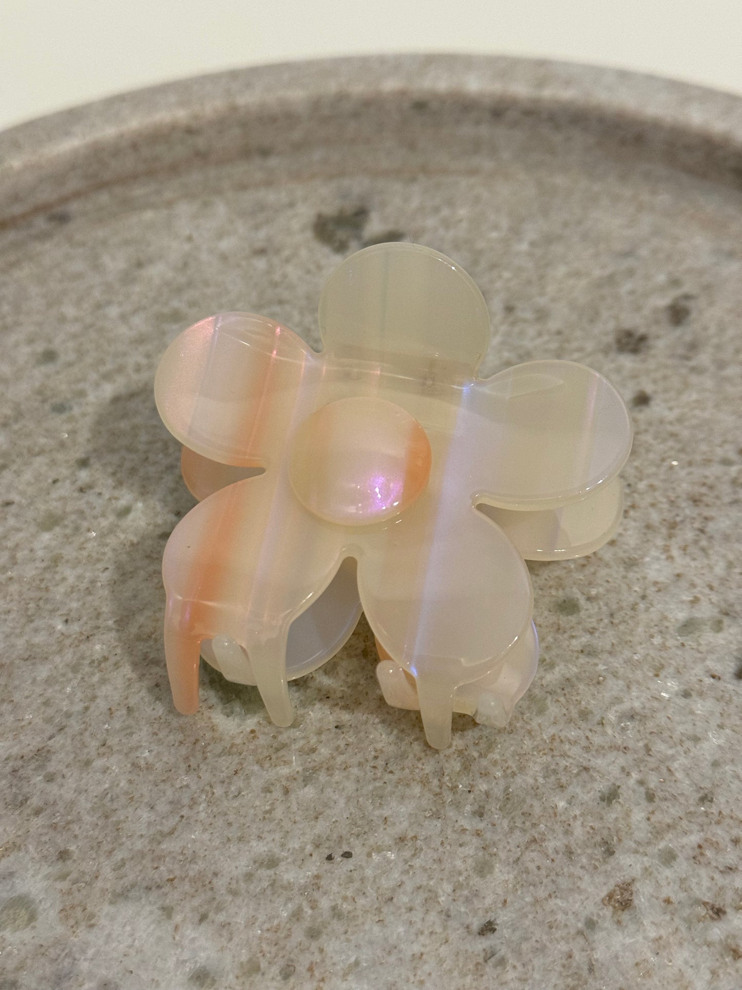 Haarklammer Flower White Peach