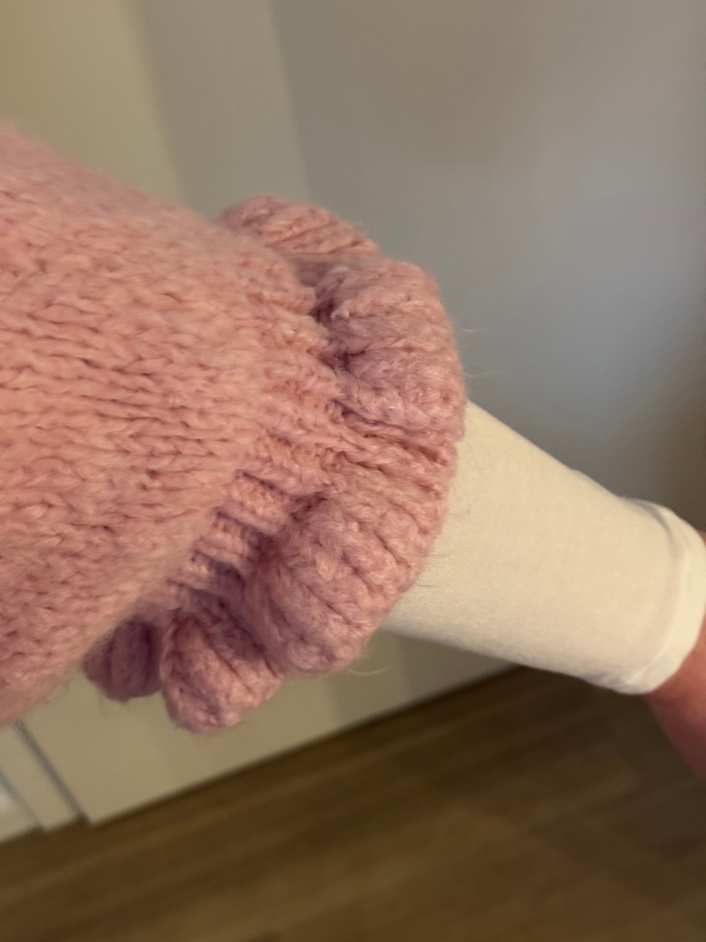 Cardigan mit Rüschenärmeln - Rosa