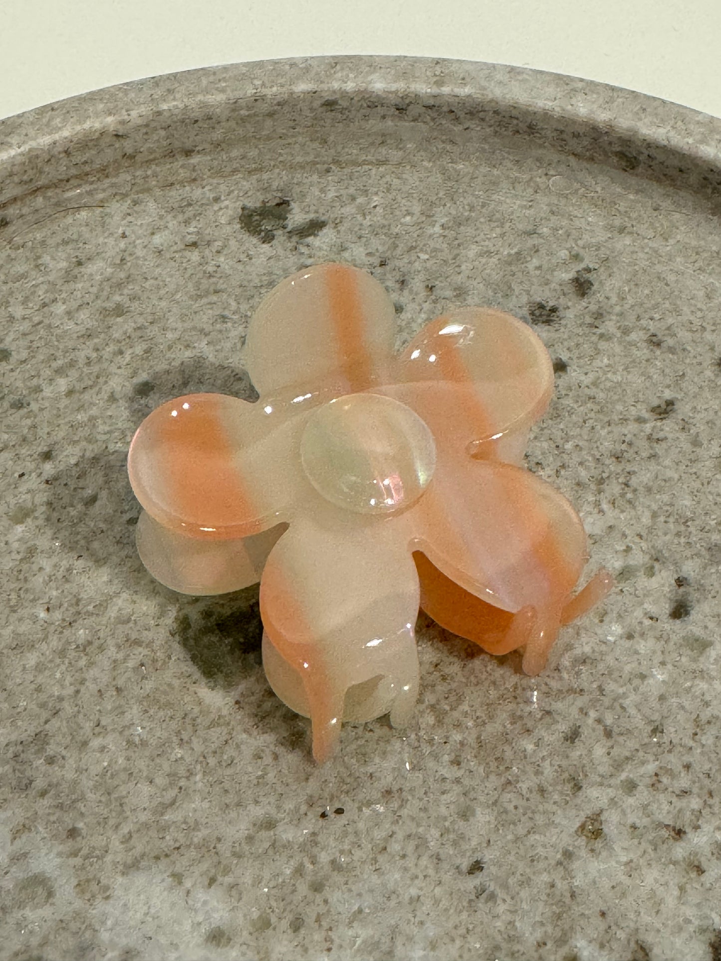 Haarklammer Flower White Peach