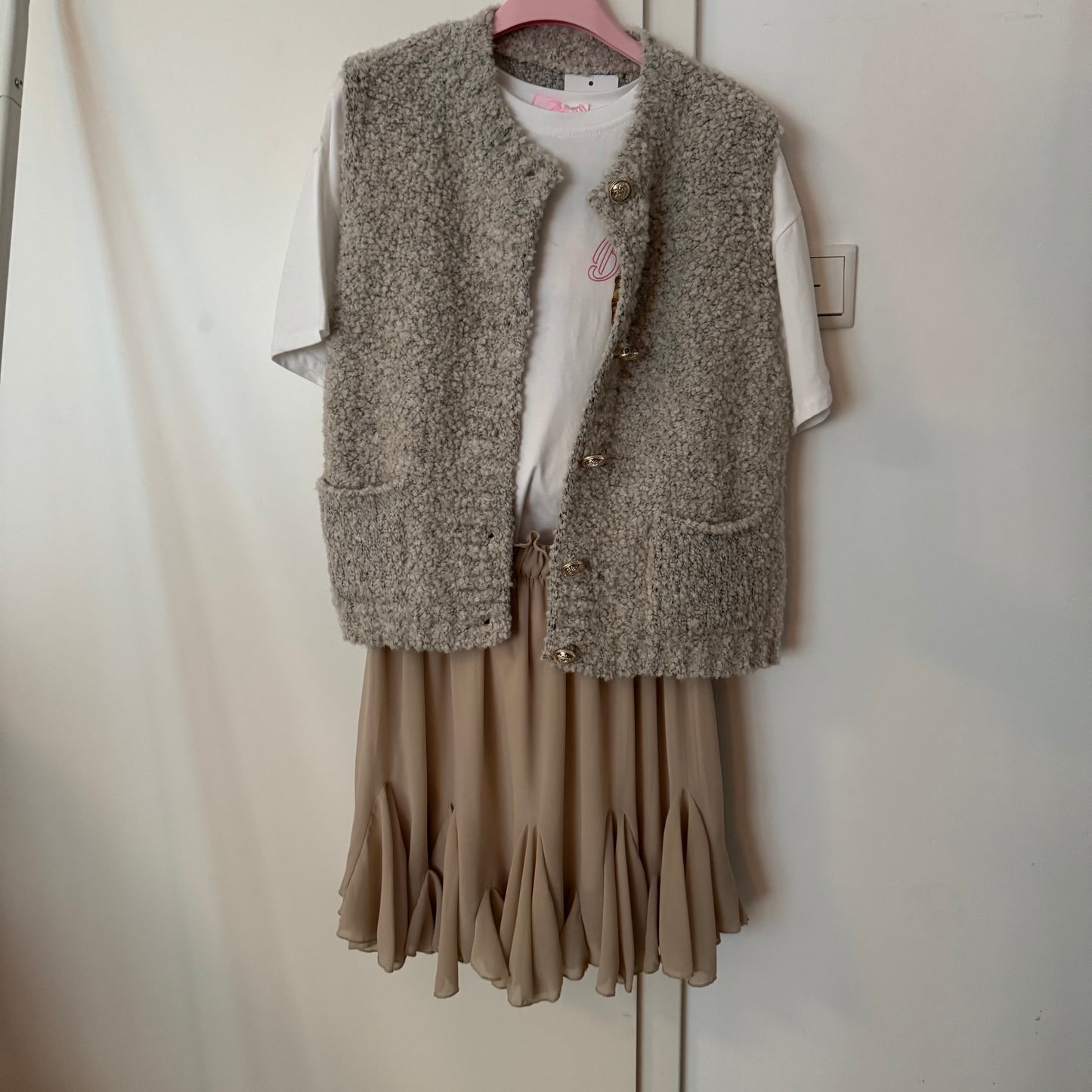 Rüschenrock - beige