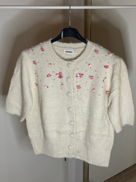 Cardigan mit Rosen