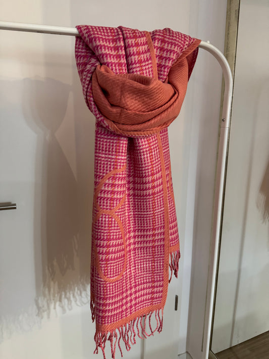 Schal Pink Orange Creme