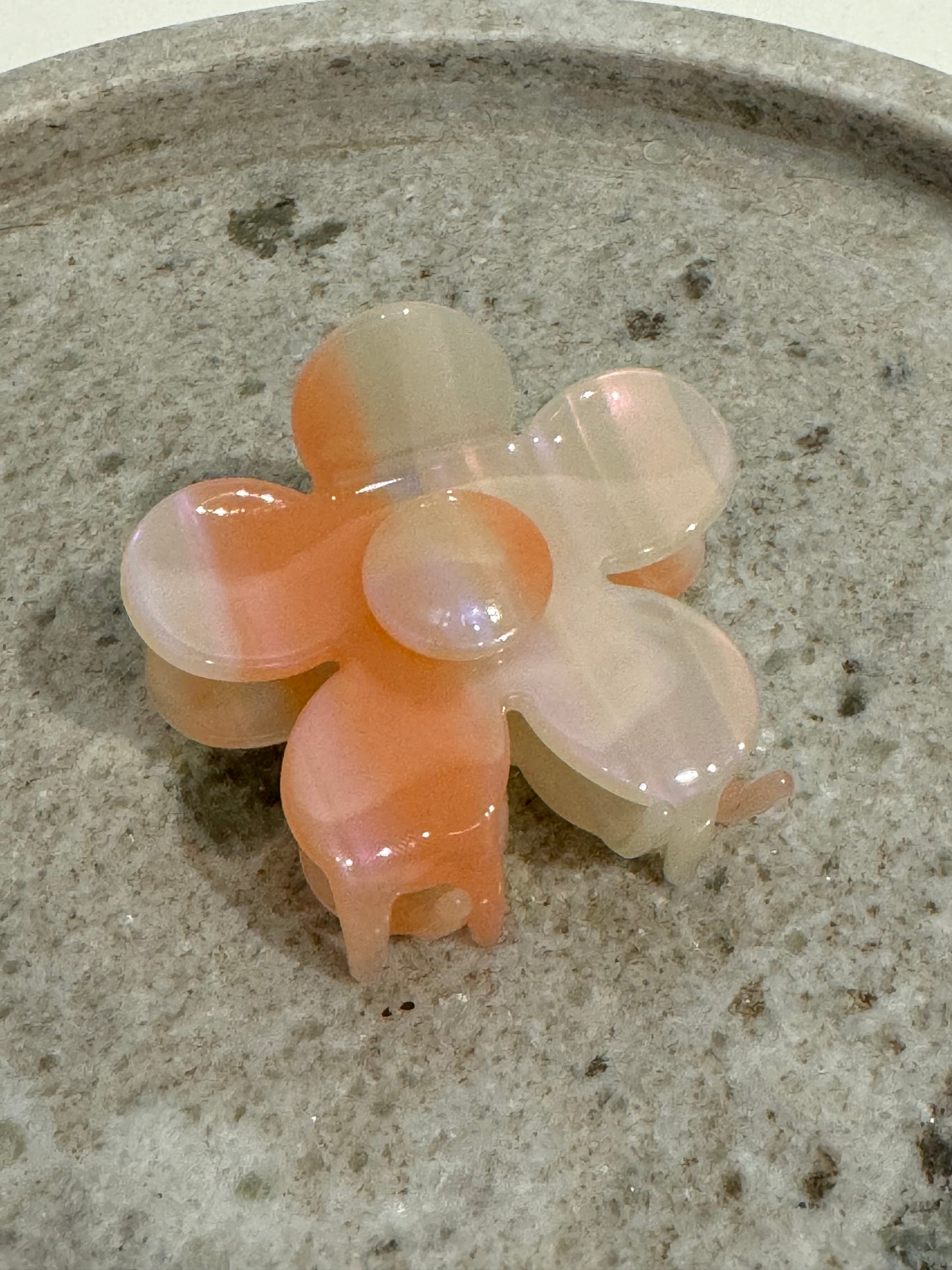 Haarklammer Flower White Peach