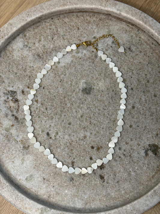 Kette Hearts Weiß