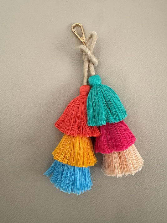 Schlüsselanhänger Pompon Bunt